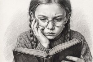 Dessin montrant une jeune fille... solitude génération Z